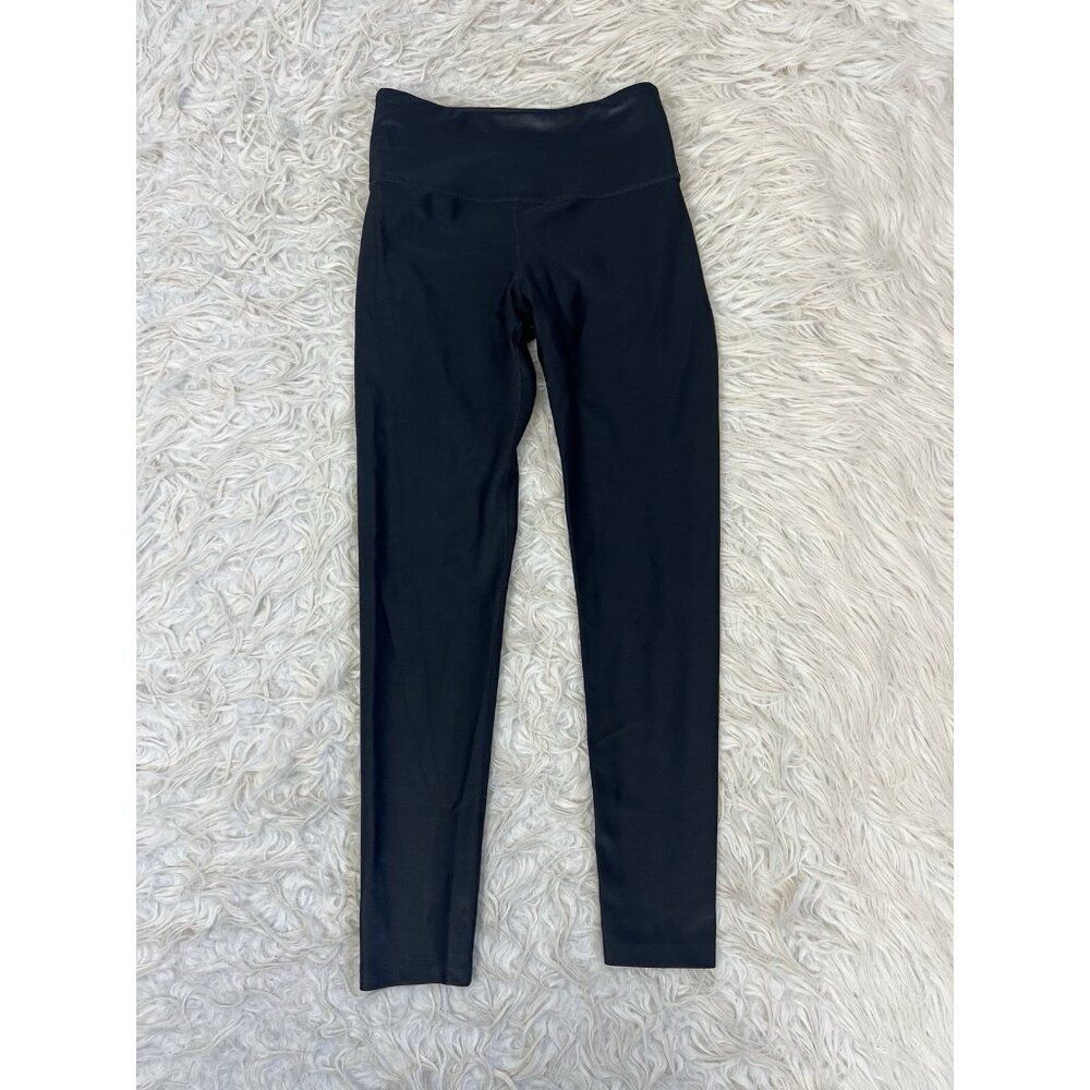 Noli Black Liquid High Rise Leggings Size Small Stretch Pants Shiny 7/8 Length